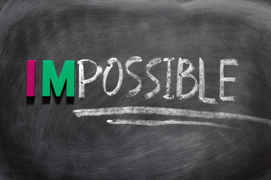 Conceptual image of the word impossible
